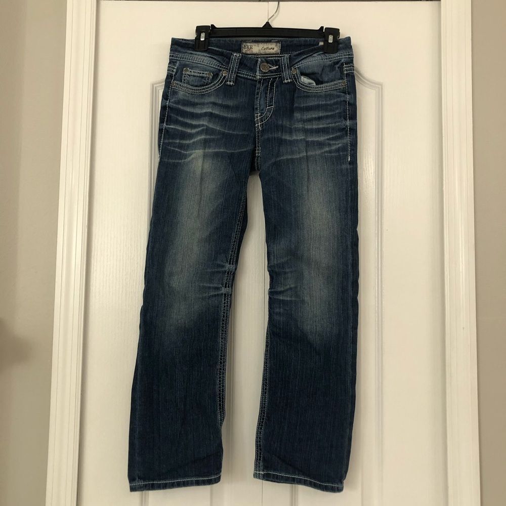BKE womens culture Pettera 24” crop with 3” cuff blue 27